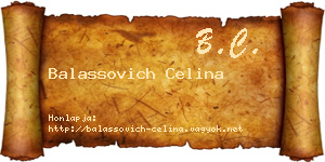 Balassovich Celina névjegykártya